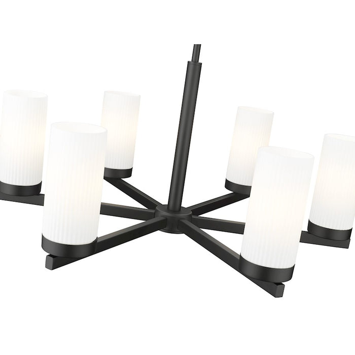 Z-Lite Danica 6 Light 26" Chandelier, Matte Black/White