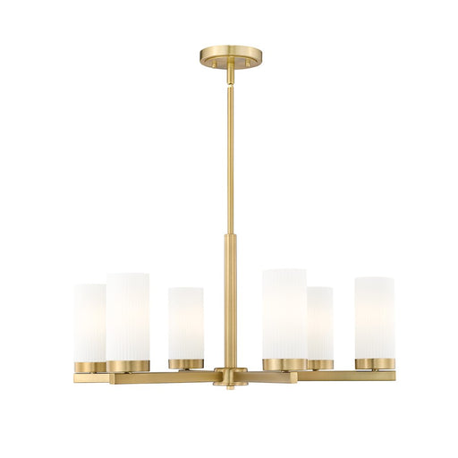 Z-Lite Danica 6 Light 26" Chandelier, Modern Gold/White - 3044-6MGLD