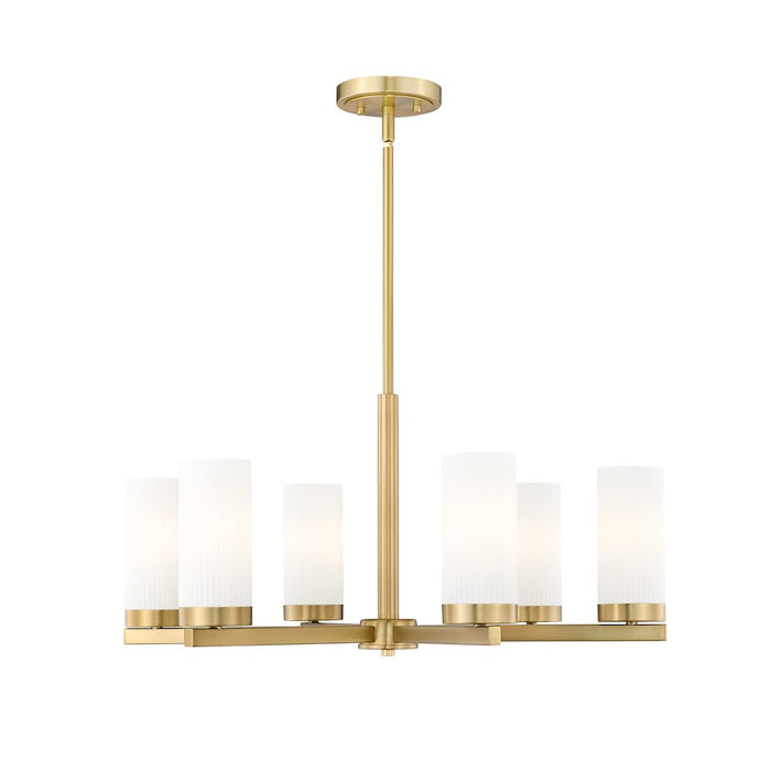 Z-Lite Danica 6 Light 26" Chandelier, Modern Gold/White - 3044-6MGLD