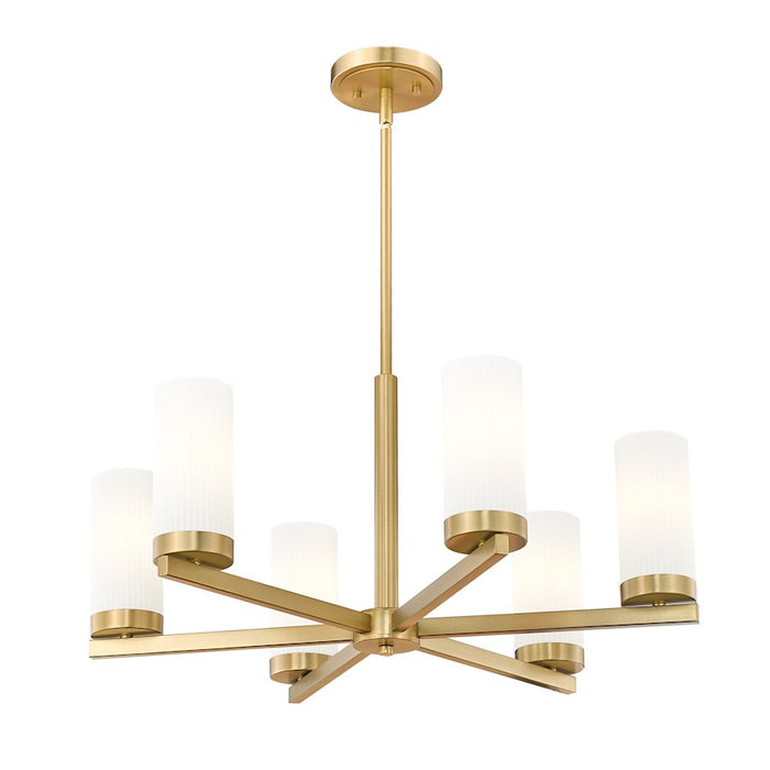 Z-Lite Danica 6 Light 26" Chandelier, Modern Gold/White