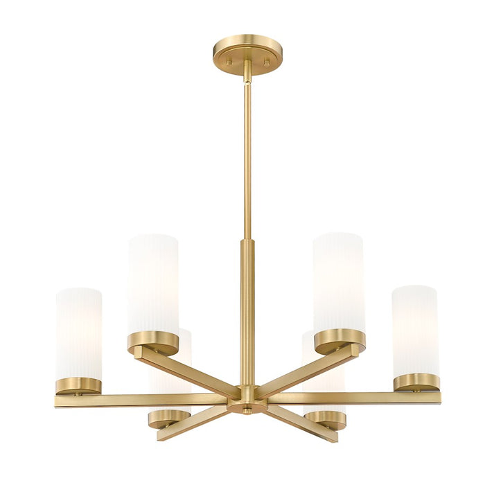 Z-Lite Danica 6 Light 26" Chandelier, Modern Gold/White