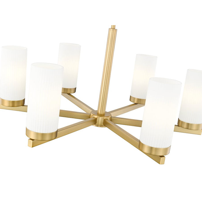 Z-Lite Danica 6 Light 26" Chandelier, Modern Gold/White