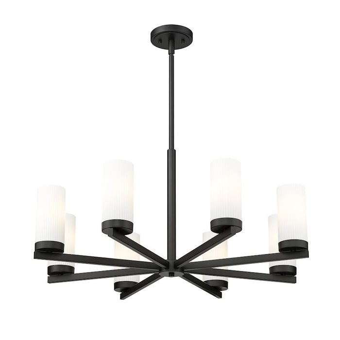 Z-Lite Danica 8 Light 31.5" Chandelier, Matte Black/White