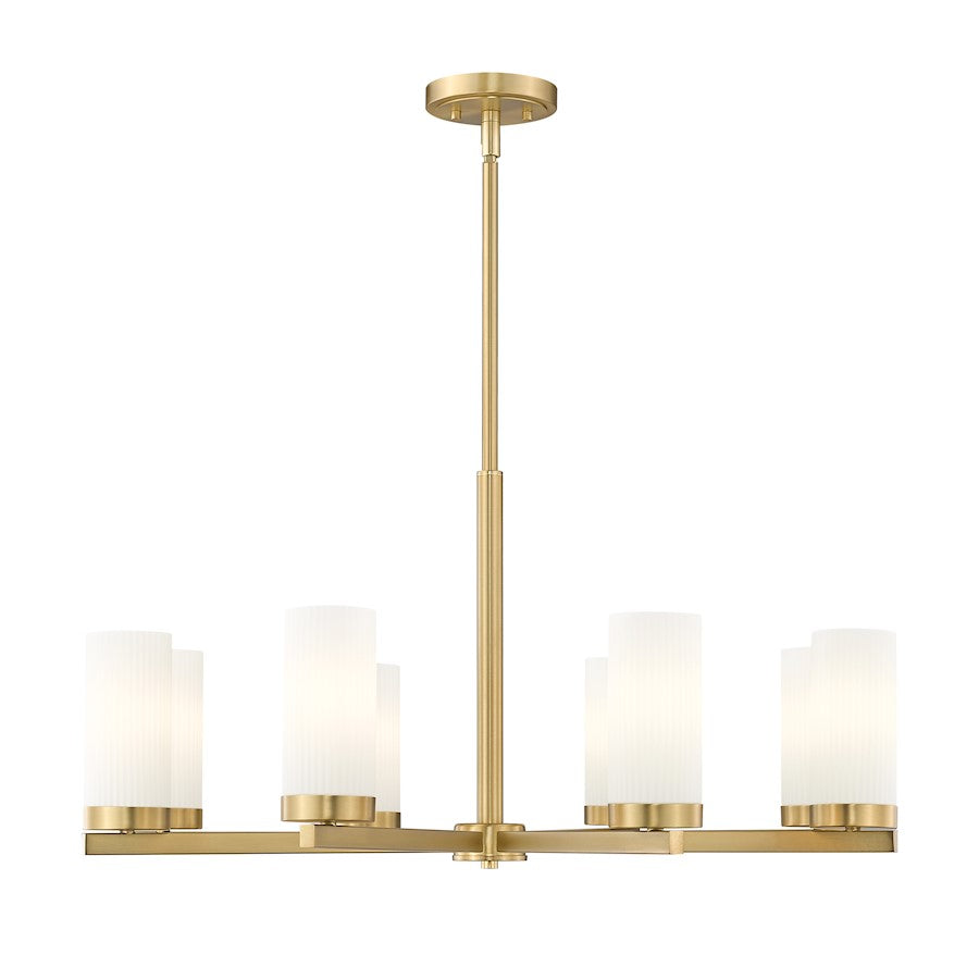 Z-Lite Danica 8 Light 31.5" Chandelier, Modern Gold/White - 3044-8MGLD