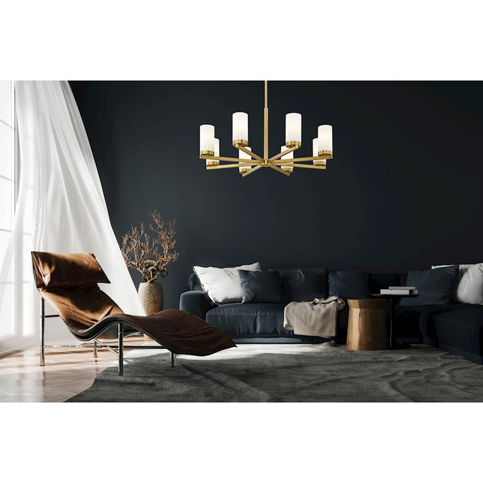 Z-Lite Danica 8 Light 31.5" Chandelier, Modern Gold/White