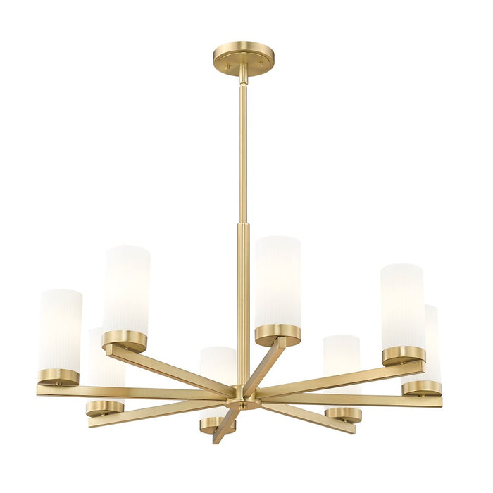 Z-Lite Danica 8 Light 31.5" Chandelier, Modern Gold/White