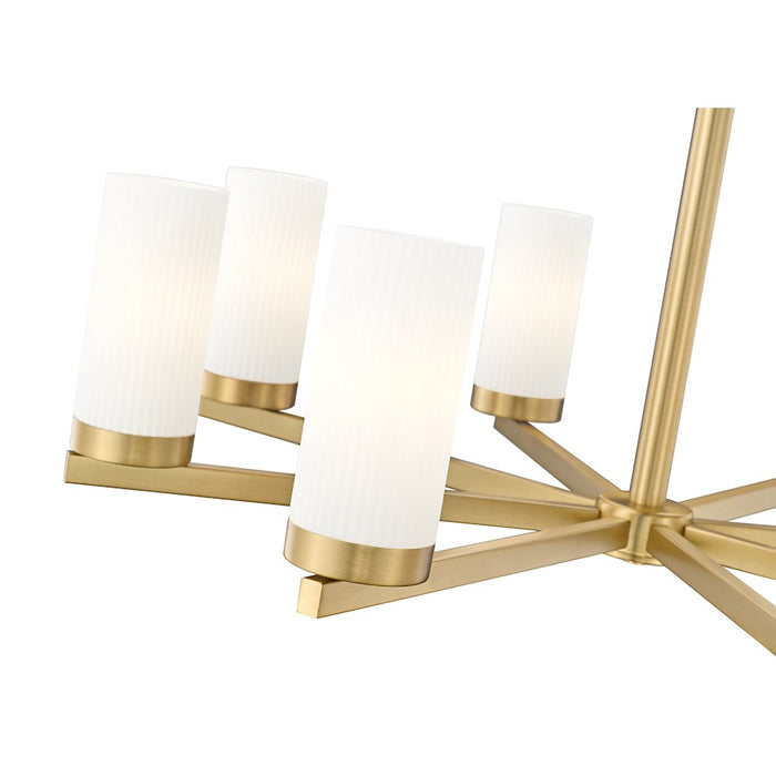 Z-Lite Danica 8 Light 31.5" Chandelier, Modern Gold/White