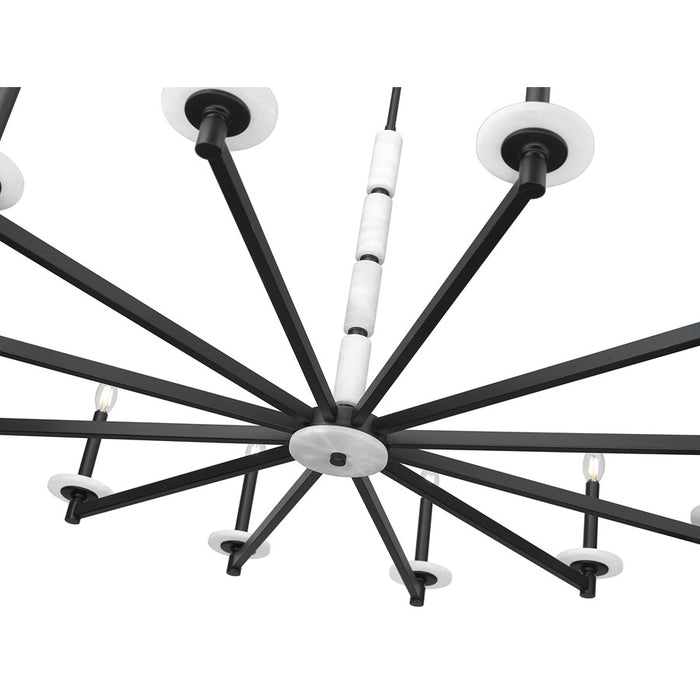 Z-Lite Kaden 12 Light Chandelier, Matte Black/Alabaster