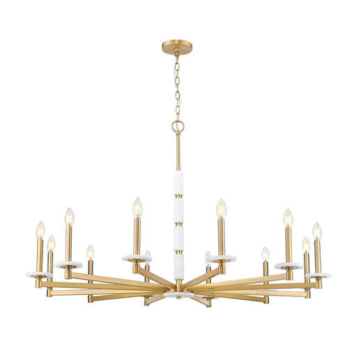 Z-Lite Kaden 12 Light Chandelier, Modern Gold/Alabaster - 3045-12MGLD