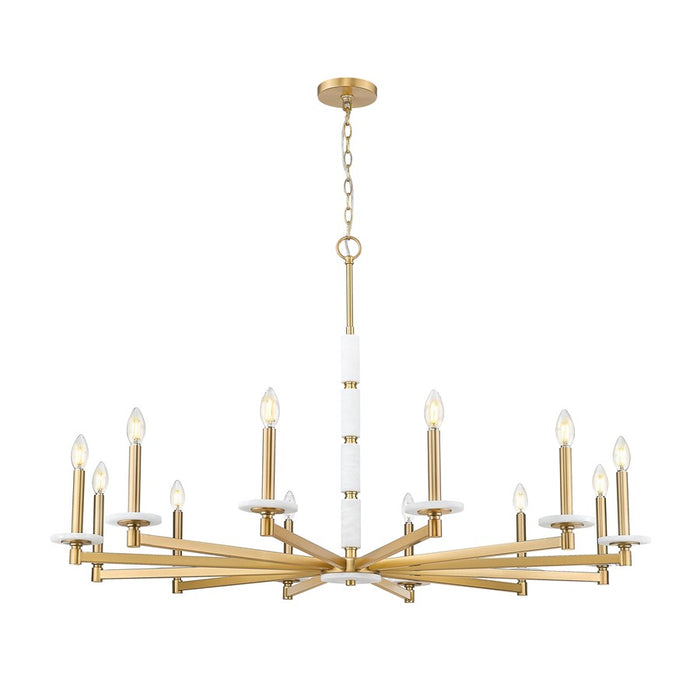 Z-Lite Kaden 12 Light Chandelier, Modern Gold/Alabaster - 3045-12MGLD