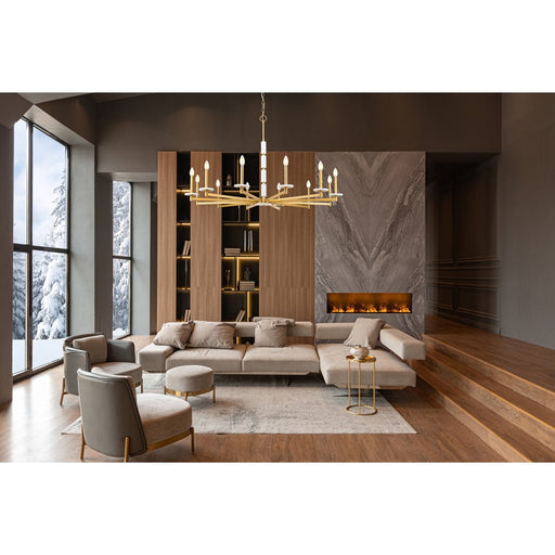 Z-Lite Kaden 12 Light Chandelier, Modern Gold/Alabaster