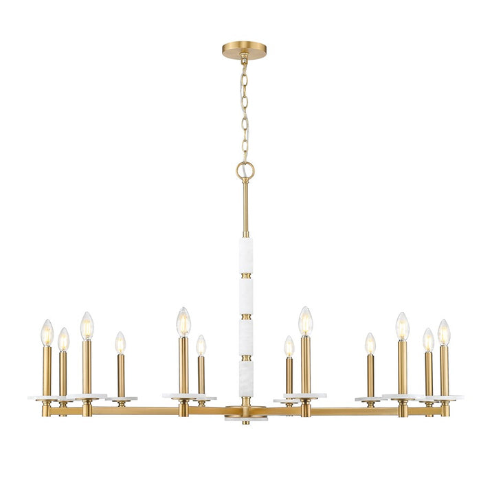 Z-Lite Kaden 12 Light Chandelier, Modern Gold/Alabaster