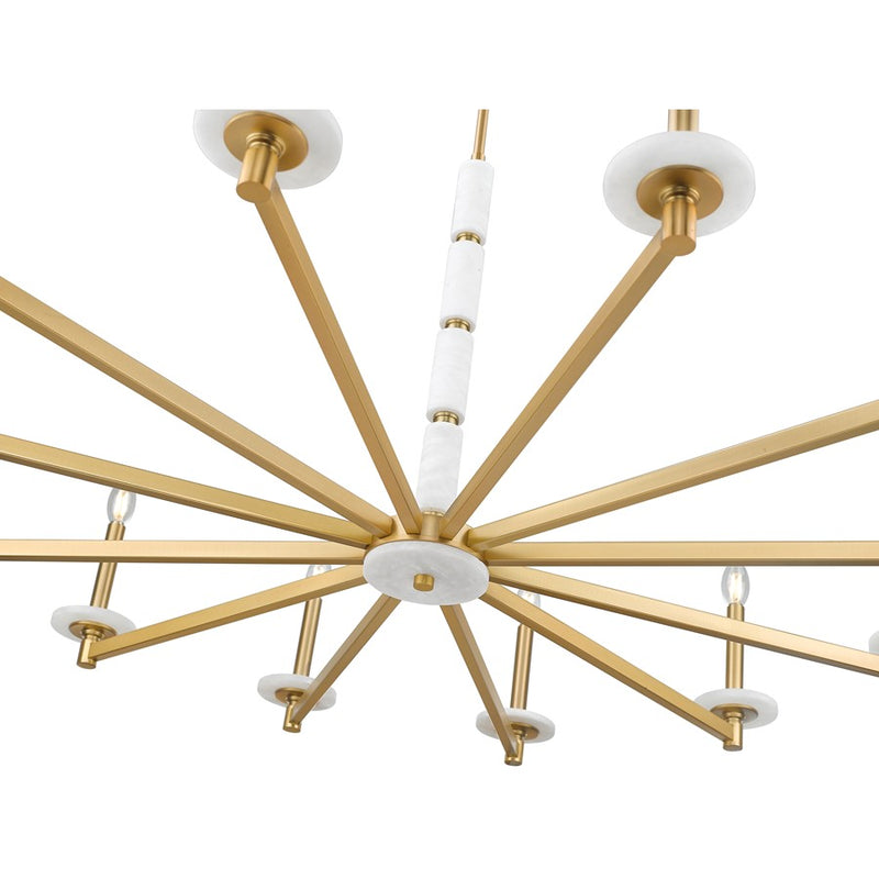 Z-Lite Kaden 12 Light Chandelier, Modern Gold/Alabaster
