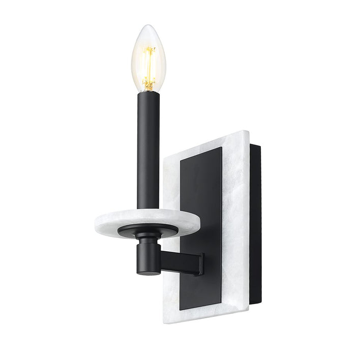 Z-Lite Kaden 1 Light Wall Sconce, Matte Black/Alabaster