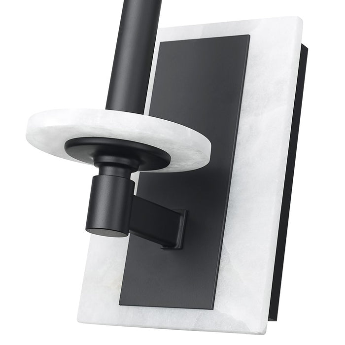 Z-Lite Kaden 1 Light Wall Sconce, Matte Black/Alabaster