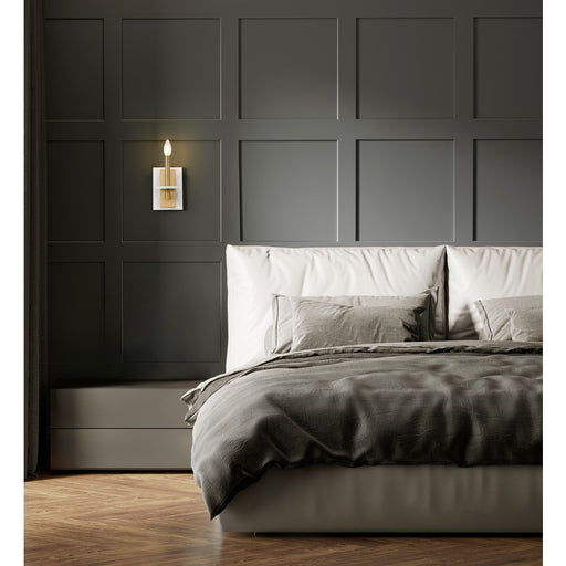 Z-Lite Kaden 1 Light Wall Sconce, Modern Gold/Alabaster