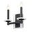 Z-Lite Kaden 2 Light Wall Sconce, Matte Black/Alabaster