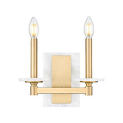 Z-Lite Kaden 2 Light Wall Sconce, Modern Gold/Alabaster - 3045-2S-MGLD