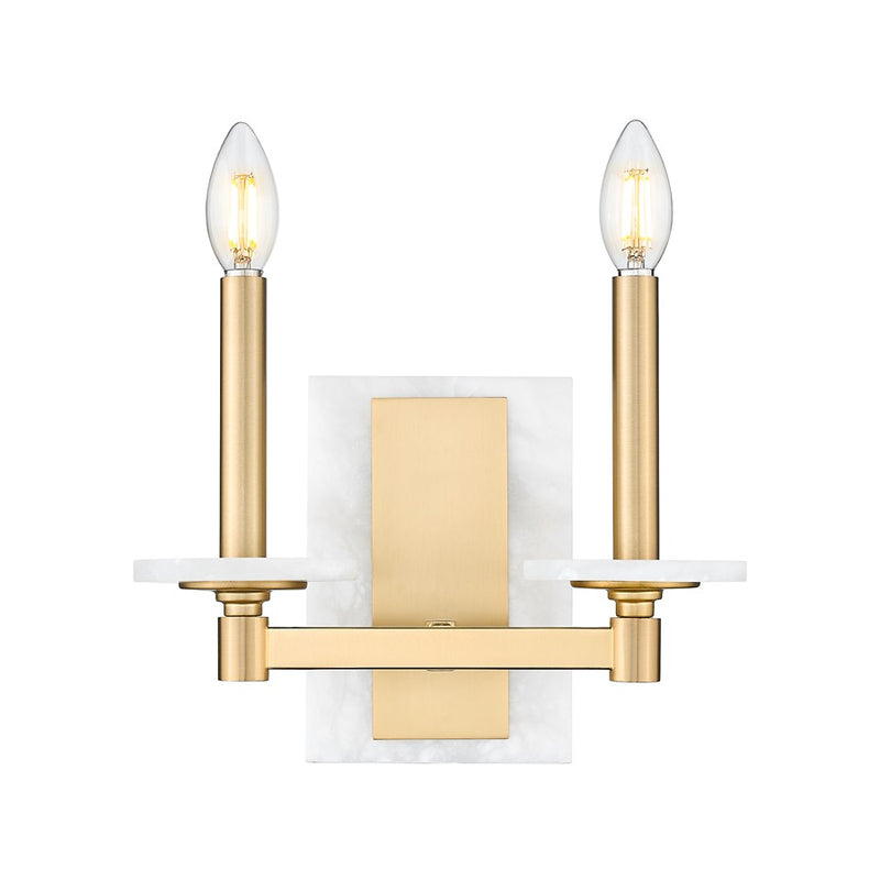 Z-Lite Kaden 2 Light Wall Sconce, Modern Gold/Alabaster - 3045-2S-MGLD