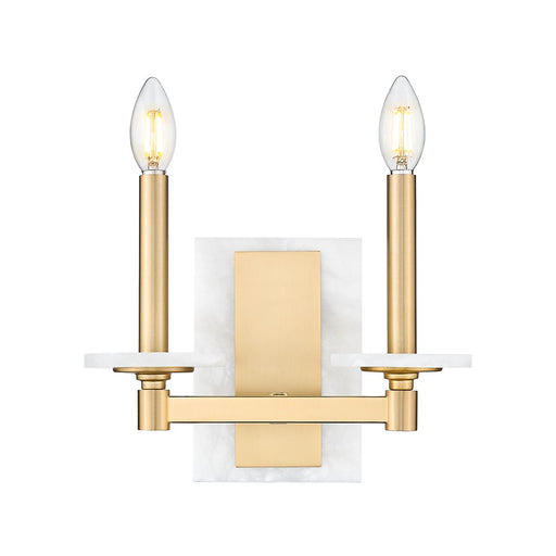 Z-Lite Kaden 2 Light Wall Sconce, Modern Gold/Alabaster - 3045-2S-MGLD