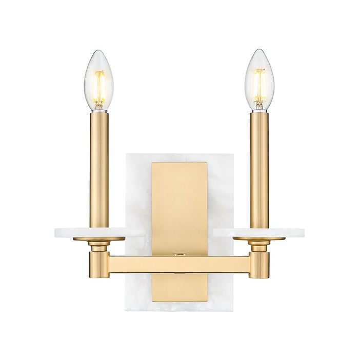 Z-Lite Kaden 2 Light Wall Sconce, Modern Gold/Alabaster - 3045-2S-MGLD