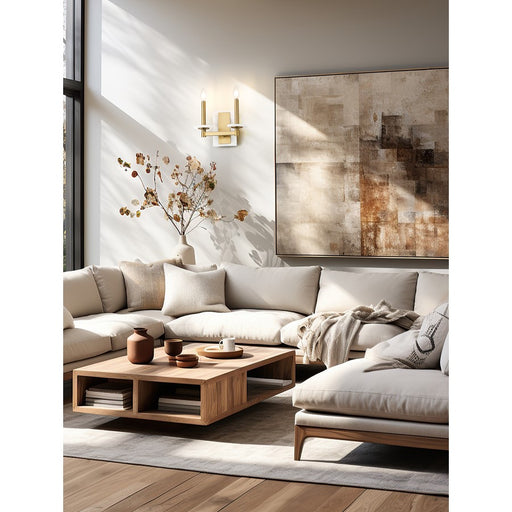 Z-Lite Kaden 2 Light Wall Sconce, Modern Gold/Alabaster