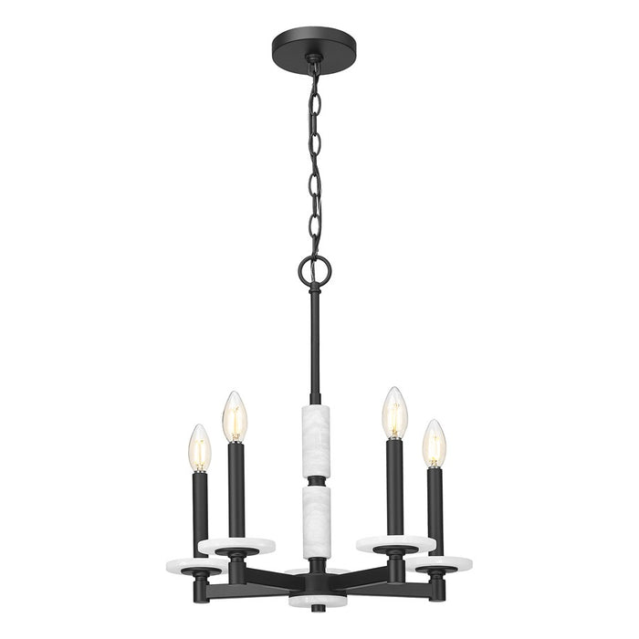 Z-Lite Kaden 5 Light Chandelier, Matte Black/Alabaster - 3045-5MB