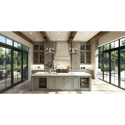 Z-Lite Kaden 5 Light Chandelier, Matte Black/Alabaster