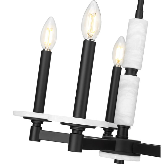 Z-Lite Kaden 5 Light Chandelier, Matte Black/Alabaster
