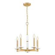 Z-Lite Kaden 5 Light Chandelier, Modern Gold/Alabaster - 3045-5MGLD