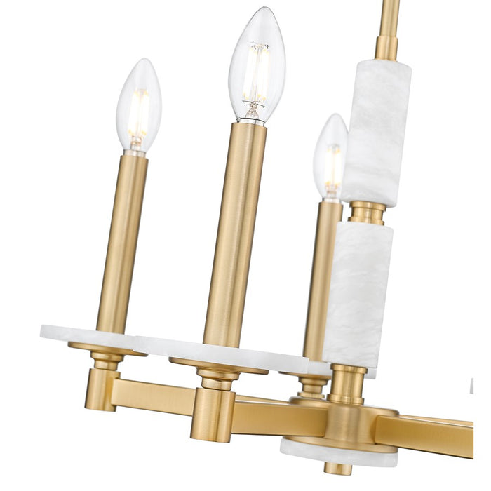 Z-Lite Kaden 5 Light Chandelier, Modern Gold/Alabaster