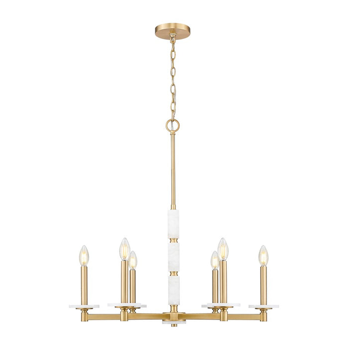 Z-Lite Kaden 6 Light Chandelier, Modern Gold/Alabaster