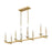 Z-Lite Kaden 8 Light Linear Chandelier, Modern Gold/Alabaster