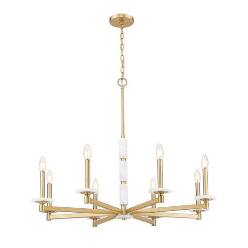 Z-Lite Kaden 8 Light Chandelier, Modern Gold/Alabaster - 3045-8MGLD