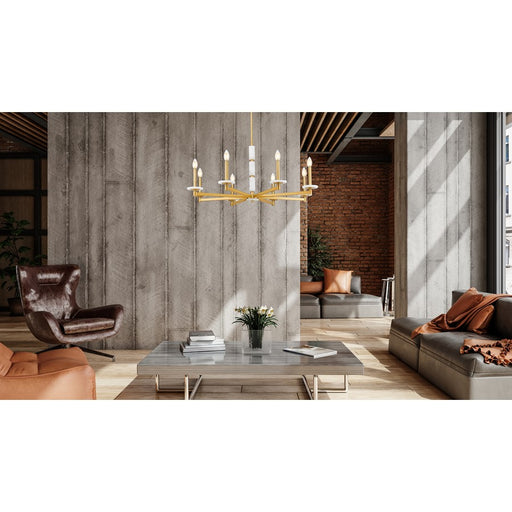 Z-Lite Kaden 8 Light Chandelier, Modern Gold/Alabaster