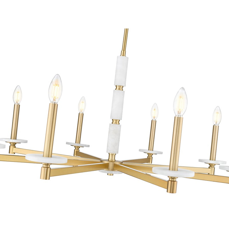Z-Lite Kaden 8 Light Chandelier, Modern Gold/Alabaster