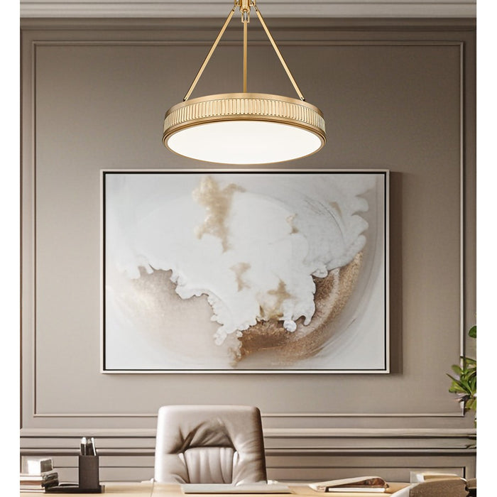 Z-Lite Quinn 3 Light 22" Pendant, Modern Gold/White