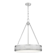 Z-Lite Quinn 3 Light 22" Pendant, Satin Nickel/White - 3046P22-SN-LED