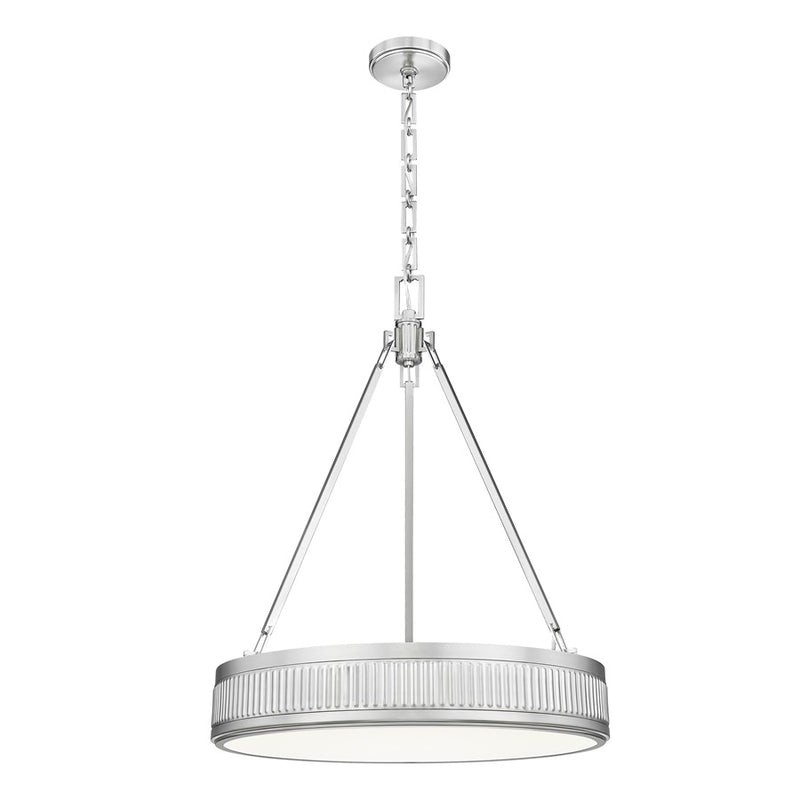 Z-Lite Quinn 3 Light 22" Pendant, Satin Nickel/White - 3046P22-SN-LED