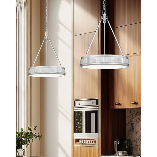 Z-Lite Quinn 3 Light 22" Pendant, Satin Nickel/White