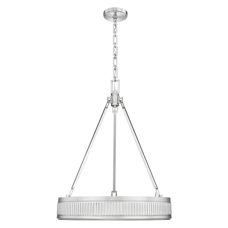 Z-Lite Quinn 3 Light 22" Pendant, Satin Nickel/White