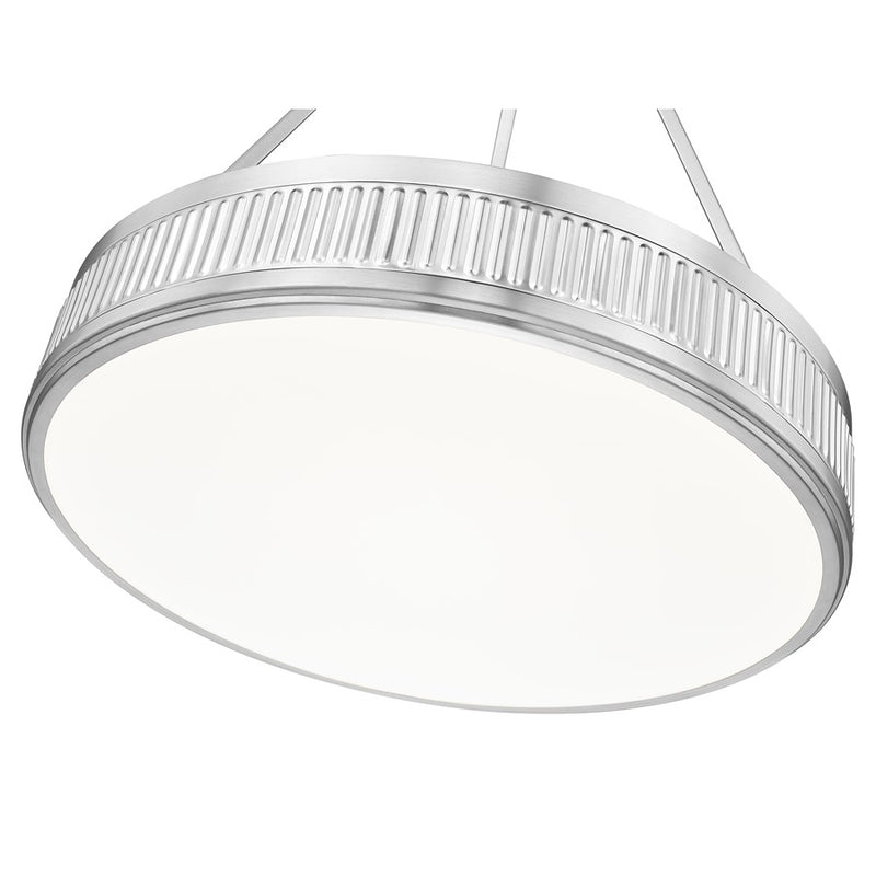 Z-Lite Quinn 3 Light 22" Pendant, Satin Nickel/White