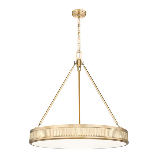 Z-Lite Quinn 3 Light 32" Pendant, Modern Gold/White - 3046P32-MGLD-LED