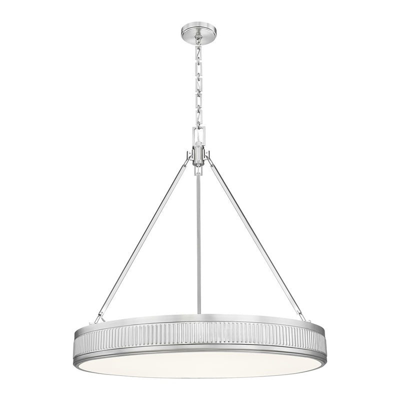 Z-Lite Quinn 3 Light 32" Pendant, Satin Nickel/White - 3046P32-SN-LED