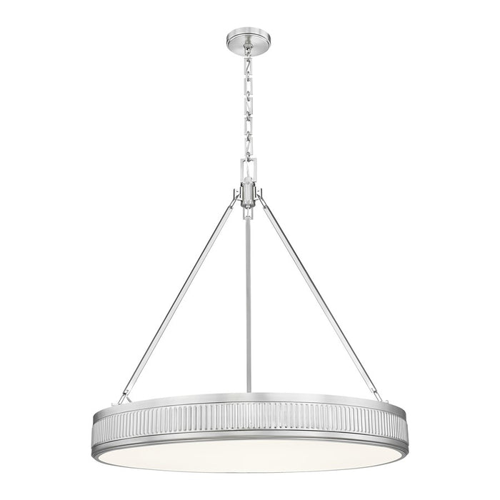 Z-Lite Quinn 3 Light 32" Pendant, Satin Nickel/White - 3046P32-SN-LED