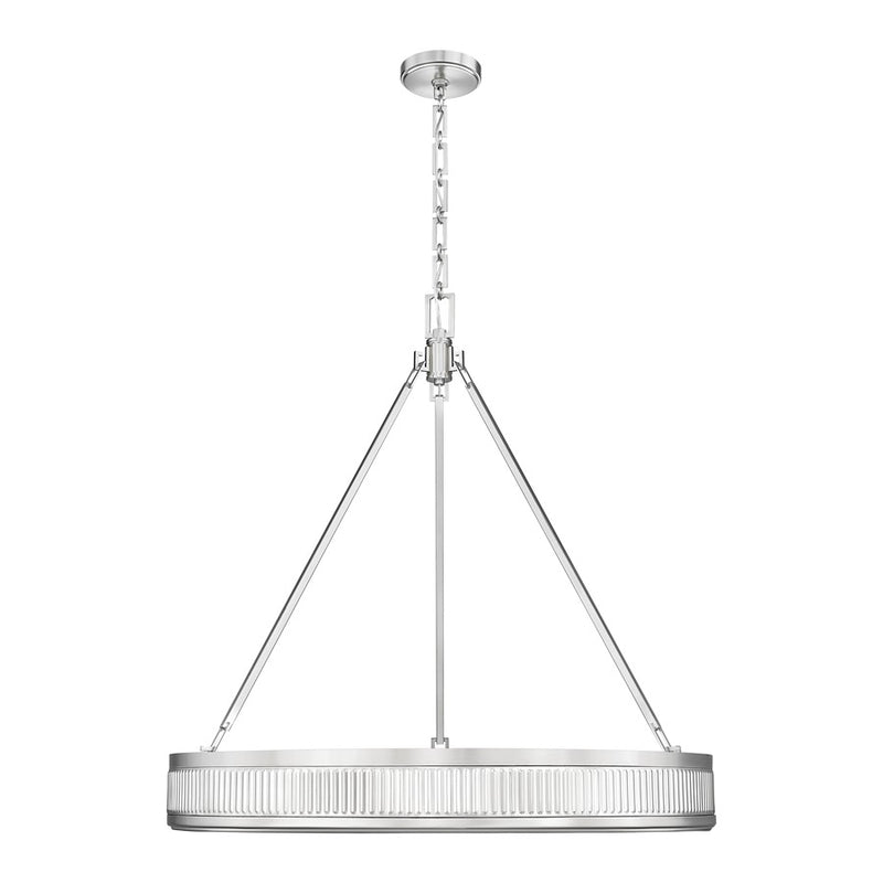 Z-Lite Quinn 3 Light 32" Pendant, Satin Nickel/White