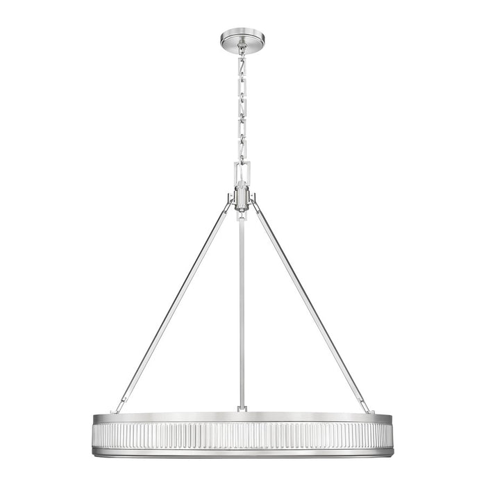 Z-Lite Quinn 3 Light 32" Pendant, Satin Nickel/White