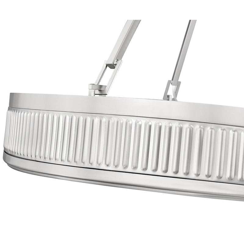 Z-Lite Quinn 3 Light 32" Pendant, Satin Nickel/White
