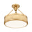Z-Lite Quinn 1 Light Semi Flush Mount, Modern Gold/White