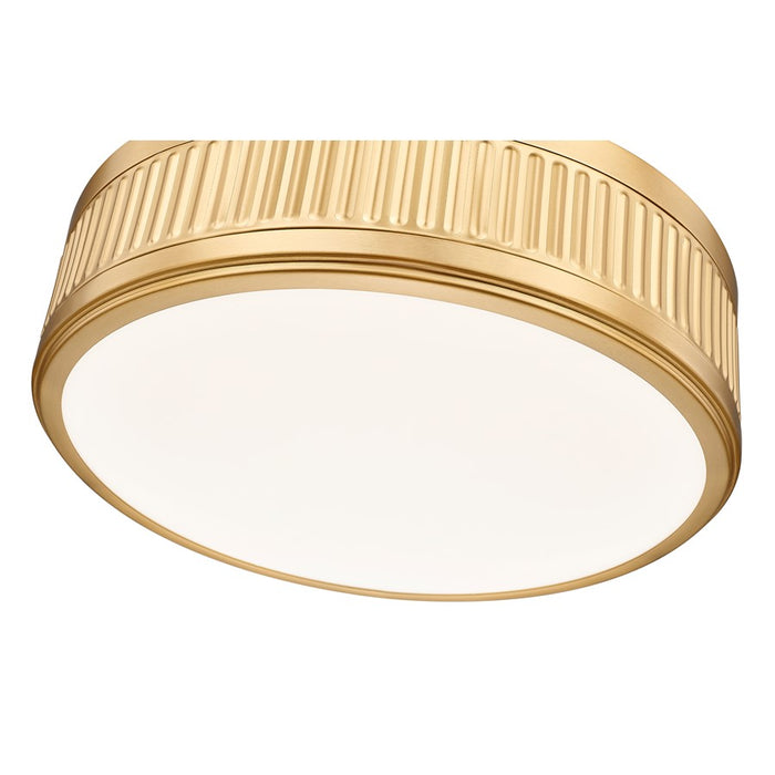 Z-Lite Quinn 1 Light Semi Flush Mount, Modern Gold/White